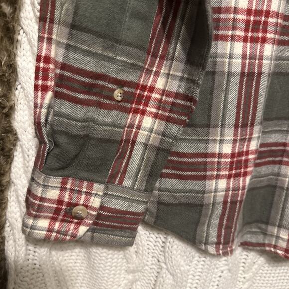 RedHead Mens medium Flannel Button Down plaid Shirt red green NWT - Picture 9 of 10